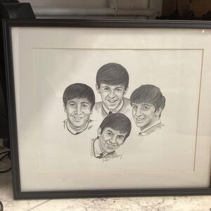 vintage George murray “The Beatles”  artwork early Beatles 18”x15” framed matte